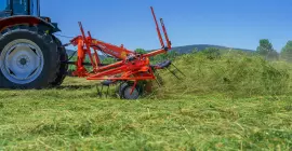 The GF 10803 tedder at work on a plot