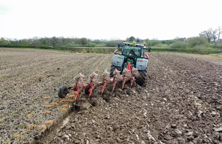 Martin Evans Contracting - Plough working in field