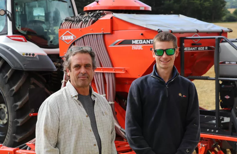 (L-R) Owner Tom Porter, and operator, Tom Snow, both praise the Megant for being easy to set up, well-built and providing the farm with more drilling options
