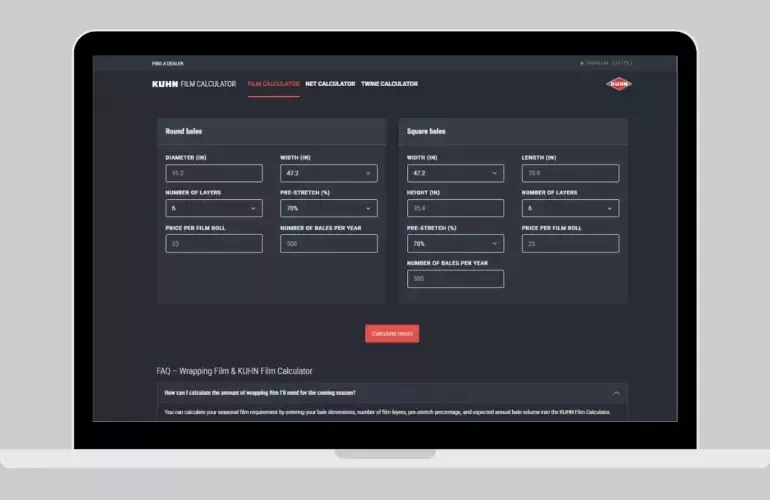 Laptop displaying configurator