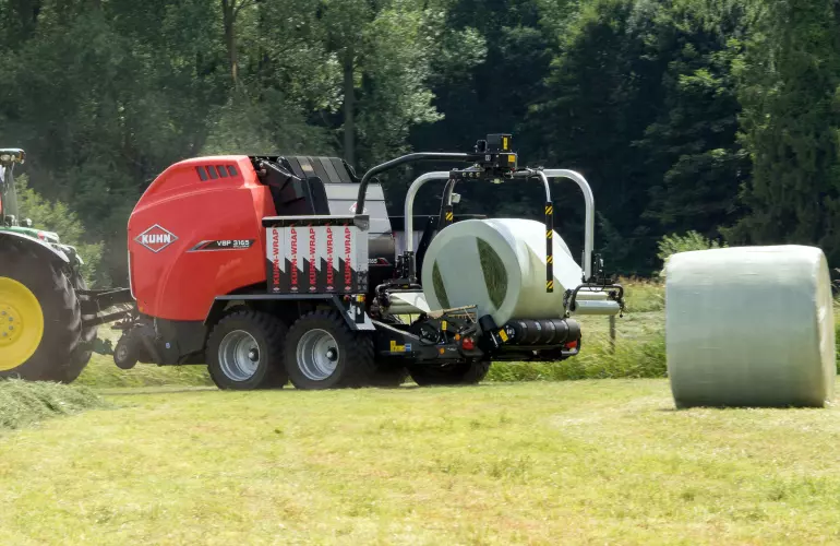 The cylindrical wrap ensures that more air is excluded and that the bale retains its shape.