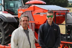 (L-R) Owner Tom Porter, and operator, Tom Snow, both praise the Megant for being easy to set up, well-built and providing the farm with more drilling options