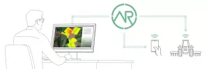 example of data transfer between connected agricultural machines and desktop or mobile devices through the cloud