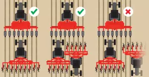 Example of row-crop cultivator configuration