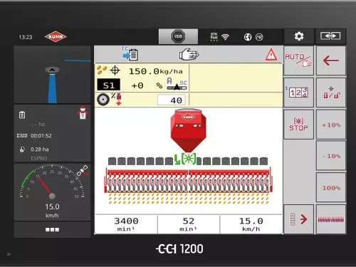 CCI 1200 screen for turning control