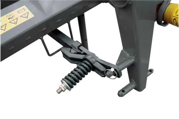 On hitting an obstacle, the mower unit pivots back, thus absorbing the impact.