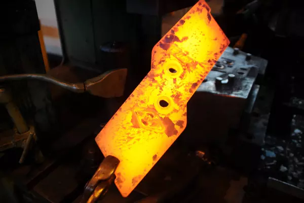 View of the forged and treated Olympic point