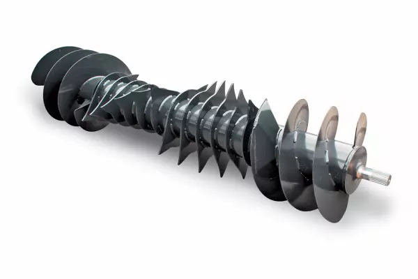 The 48 cm diameter OPTIFEED rotor design, where rotor tines and auger function are combined on one shaft
