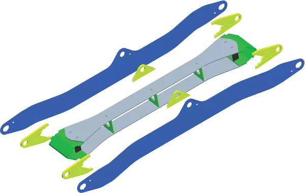 Very high yield, industrial-grade steels provide the arms in the PRO-LONGER GII range with twice as much strength and flexibility as a standard tubular structure.