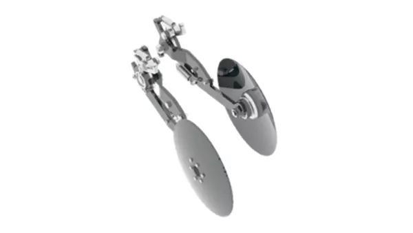 3D view of a ROWLINER row-crop cultivator's smooth disc