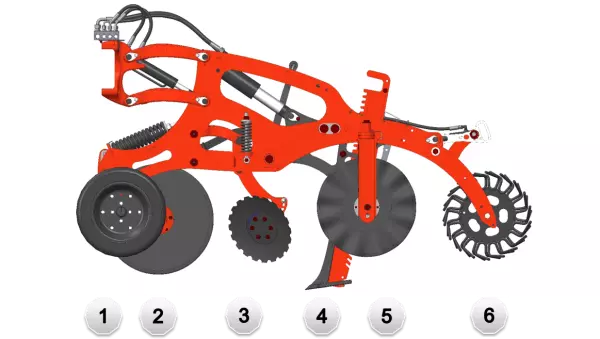 The STRIGER 100 element allows six actions to be performed on the seed strip
