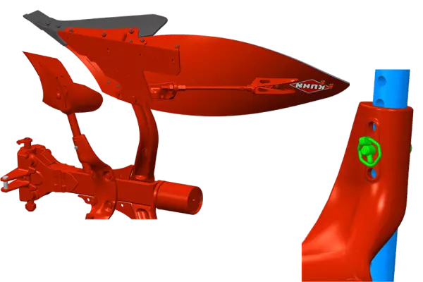 View of the VARI-MASTER L skimmer and the 3D-Skim adjustment for impeccable burial quality.