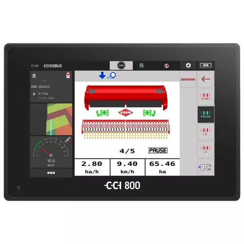 CCI 800 ISOBUS terminal and work screen withKUHN SITERA seed drill
