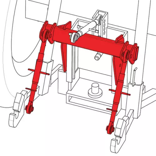 Coupling frame: for machines with a large reach