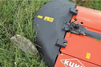 On encountering any obstacles, the material of the side cover bends, without breaking or damaging the mower.
