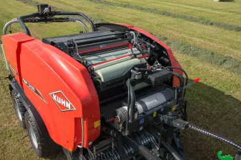 Two regular 750mm stretch-film rolls binding a bale
