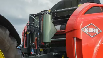 Two regular 750mm stretch-film rolls binding a bale