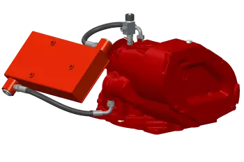 Central gearbox with oil cooling system on HR 1040