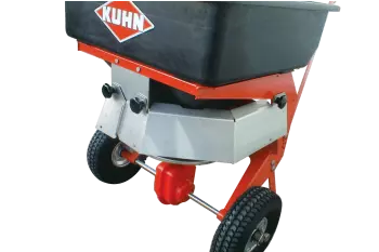 K 51 salt, sand, fertiliser and gravel spreader with two drive wheels for easier travel