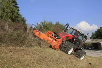 Shredder range featuring the PRO 210 model adapted to work on uneven hilly areas