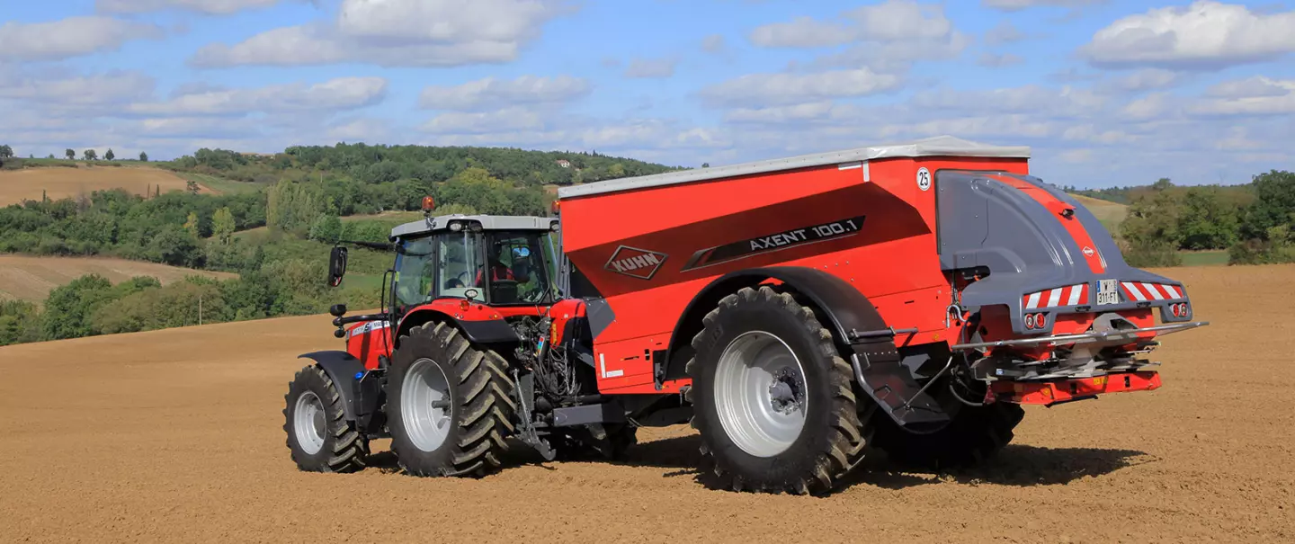 AXENT Fertiliser Spreader at work in the field