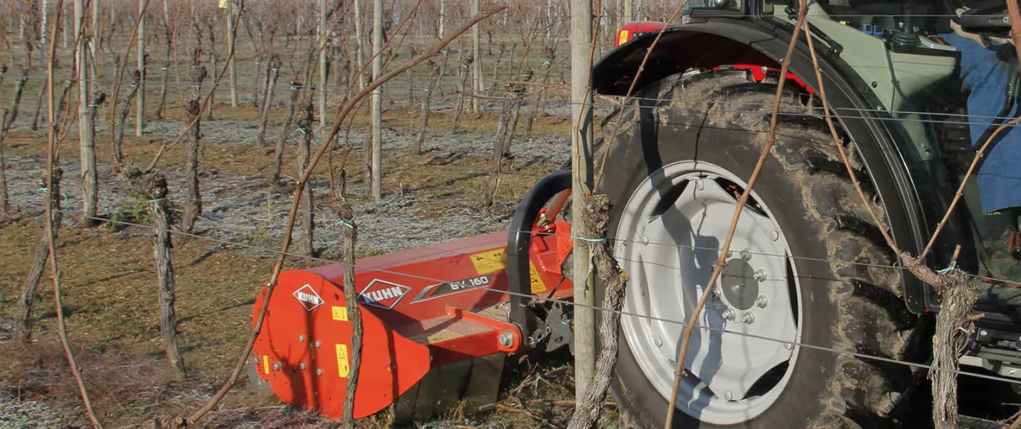 KUHN BV 160 flail mower at work