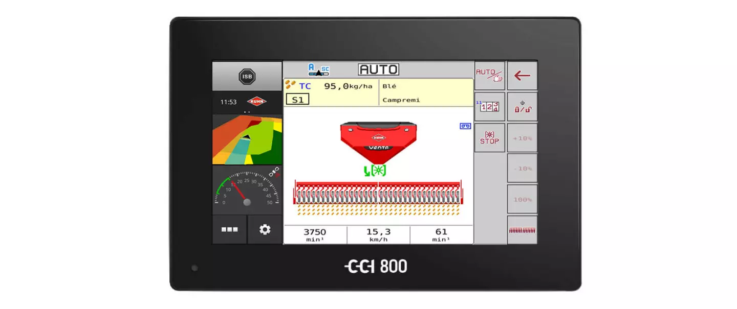 CCI 800 with Venta pneumatic seeders working view