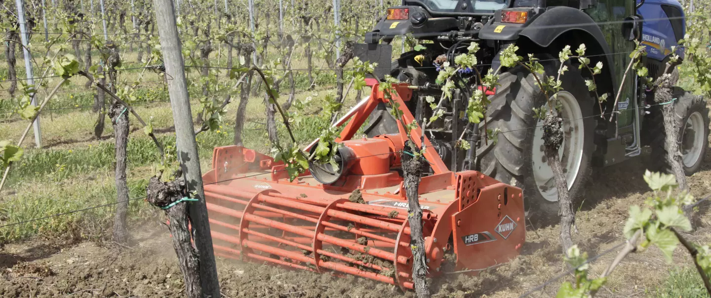 HRB 152 power harrow at work in vineyards