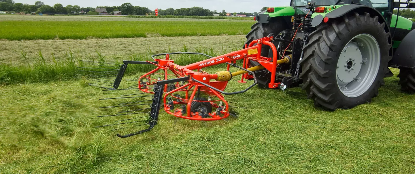 HAYBOB tedder-rake combinations at work