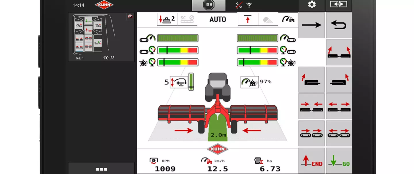 ISOBUS CCI 1200 terminal with MERGE MAXX 952 belt merger